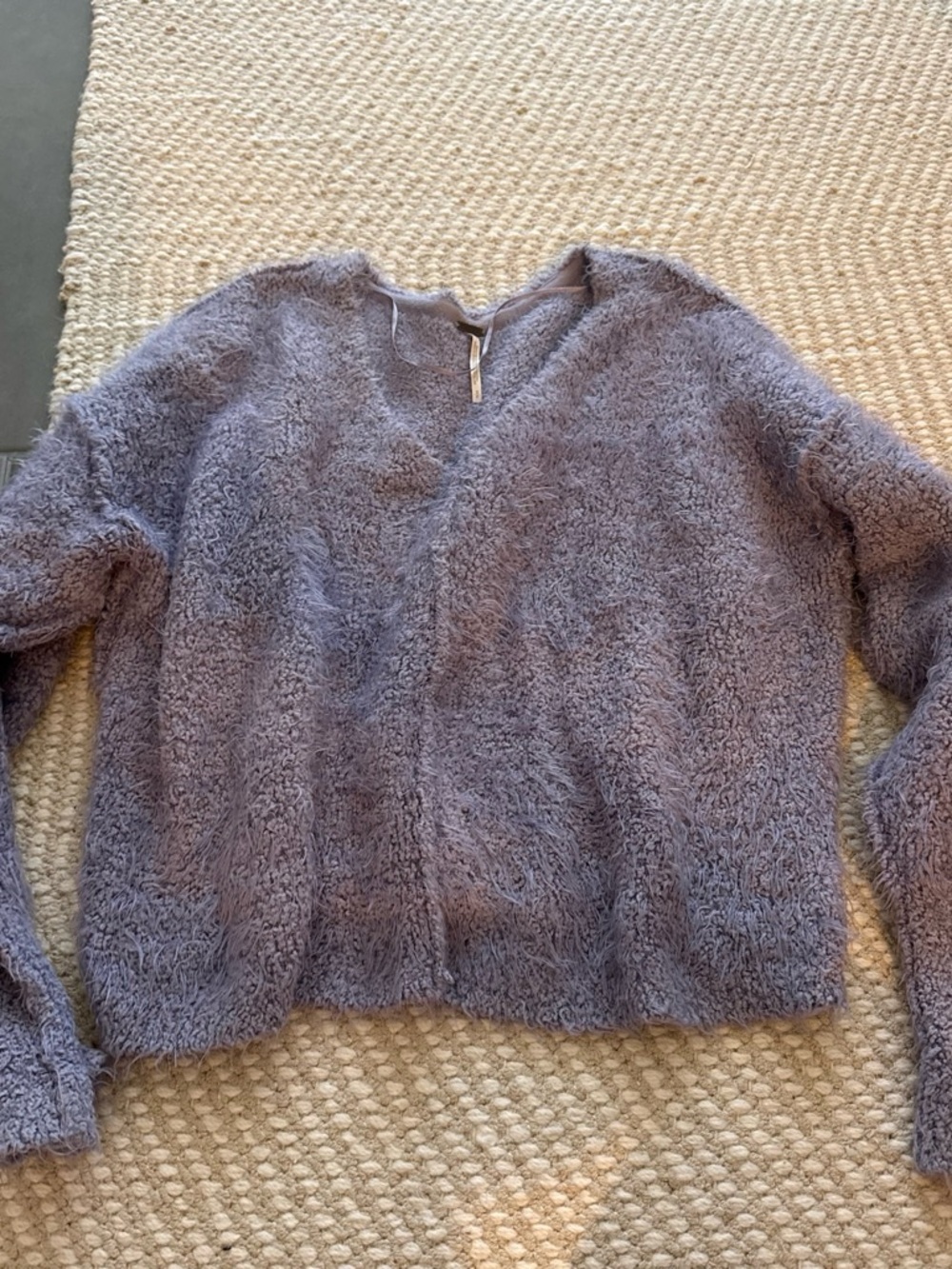 Free People Plush Lavender Textured Sweater